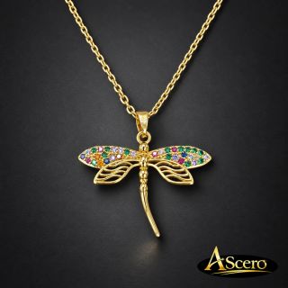 Cadena con Colgante Libélula Multicolor