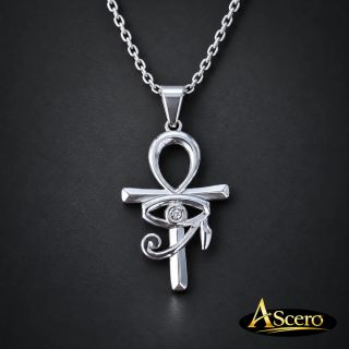 Cadena con Colgante Ankh con ojo rojo