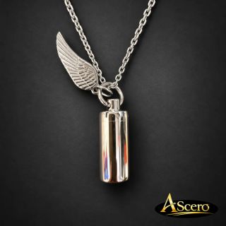 Cadena con Relicario y colgante Ala Ángel