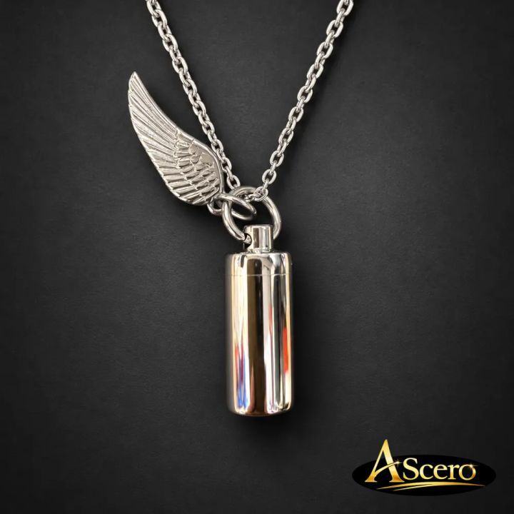 Cadena con Relicario y colgante Ala Ángel