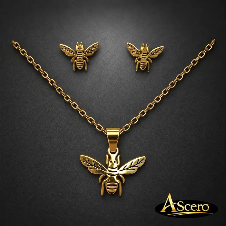 Conjunto Abeja Dorado en Acero