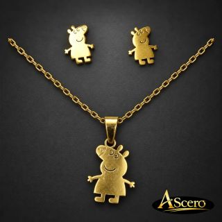 Conjunto Peppa Pig Acero Dorado