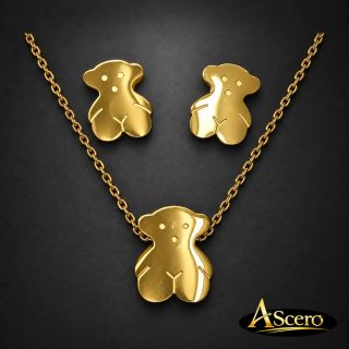 Conjunto Oso Grande en Acero Dorado