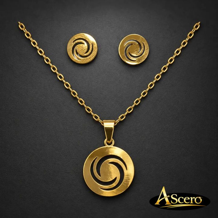 Conjunto Espiral enmarcada Dorado en Acero